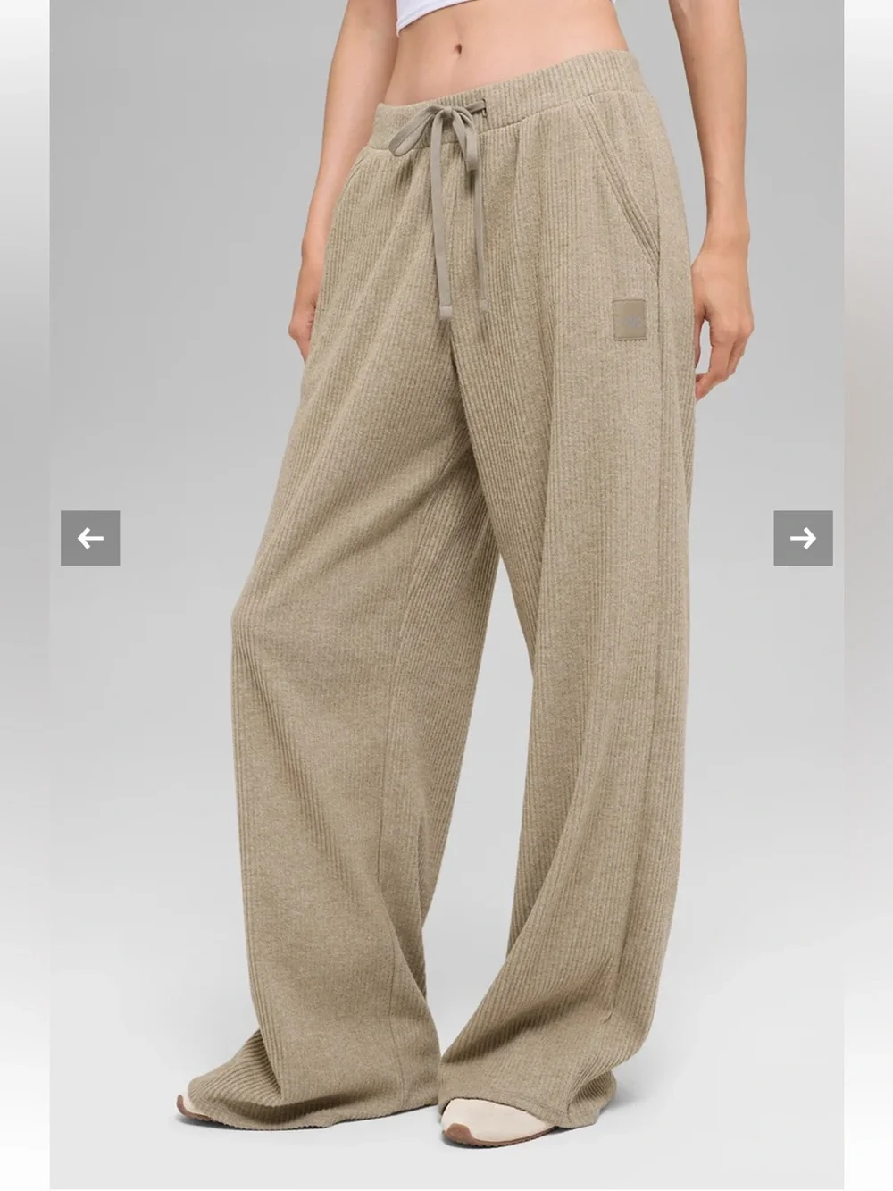 NEW ALO Muse Wide Leg Pants Gravel Heather Medium
